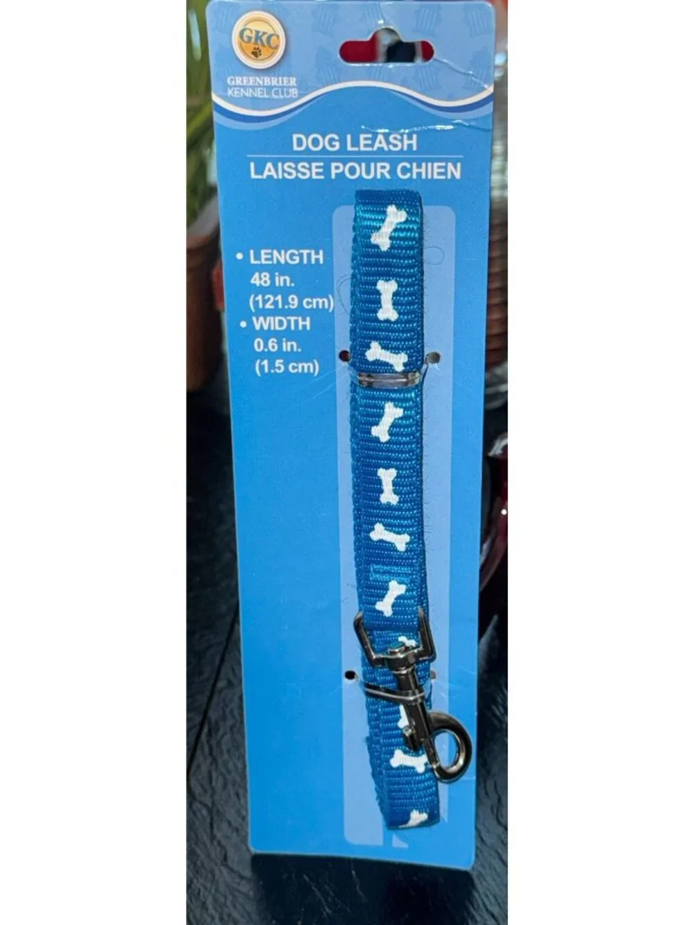 Greenbrier Kennel Club Dog Leash Blue With Bone Pattern